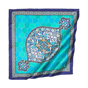 Green Tomb Silk Twill Scarf Model 01 | Ipekevi