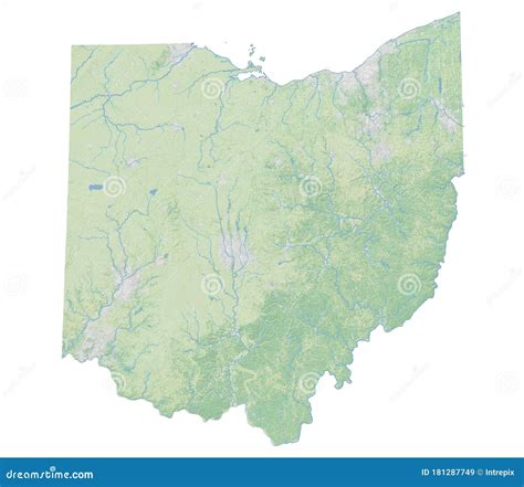 High Resolution Topographic Map of Ohio Stock Illustration ...