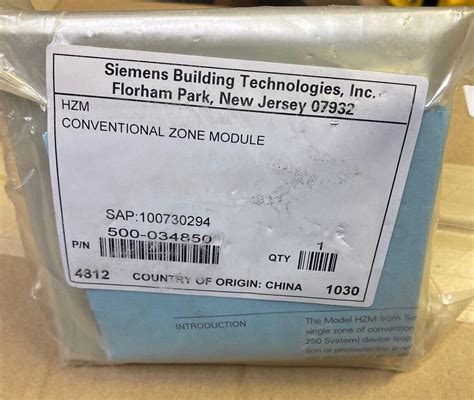 Siemens Hzm Conventional Zone Module 500-034850 FIRE ALARM | eBay