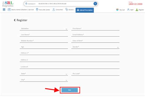 Steps to book lab visit appointment from Srl Diagnostics