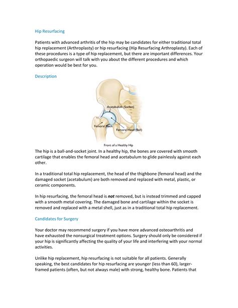 Hip resurfacing | PDF