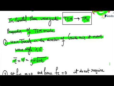 Transverse Electromagnetic (TEM Mode) in Parallel Plane Waveguide ...