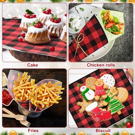 Buy 150 Pieces Wax Paper Sheets Christmas Wrap Paper Grease Resistant ...