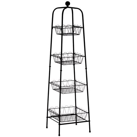 Buy Fox Valley Traders 4-Tier Metal Basket Stand for Storage and ...