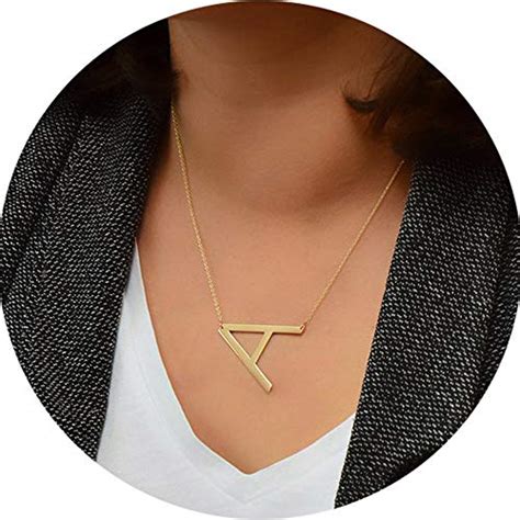 Buy Gold C Initial Necklace - 14K Gold Plated Sideways Large Initial ...