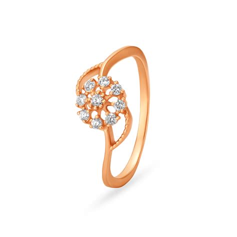 Rose Gold Floral Finger Ring