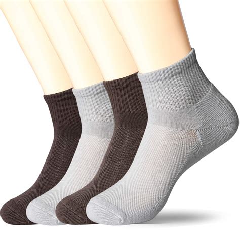 +MD 4 Pack Mens Ultra Comfort Rayon from Bamboo Ankle Socks Cushioned ...