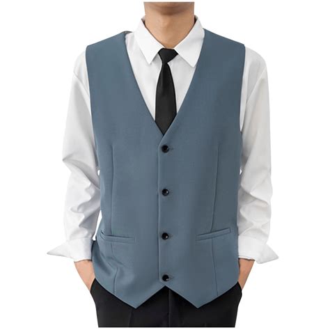 Iugvhana Men's Suit Vests Business Casual Vest Lightweight Formal Dress ...