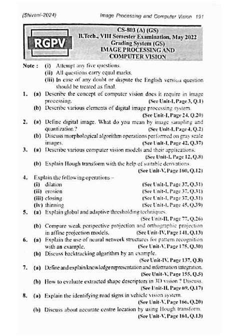 Image processing Prev year questions - Image Processing and Computer ...