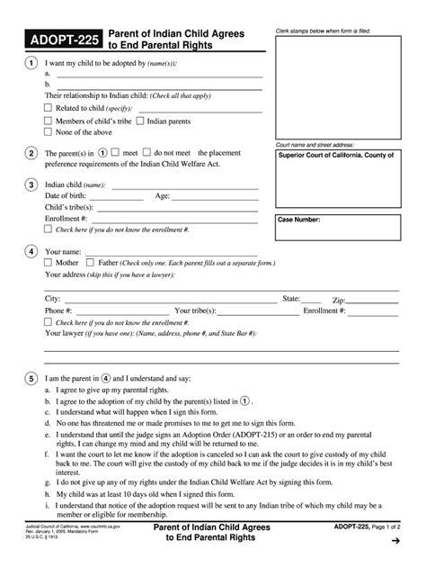 CA ADOPT-225 Form - Fill Online, Printable, Fillable, Blank - pdfFiller