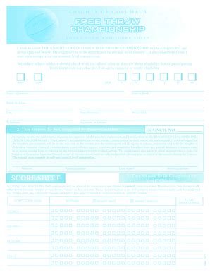 Fillable Online kofc Entry Forms/Score Sheets - Knights of Columbus ...