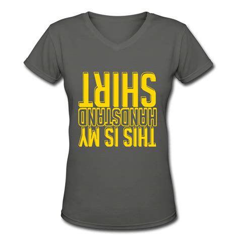 Dybve This is My Handstand Shirt Women's V-Neck Shirts Short Sleeve ...