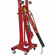 Image result for Strongway Hydraulic 2-Ton Engine Hoist With Load Leveler - 1In.-82 5/8in. Lift Range