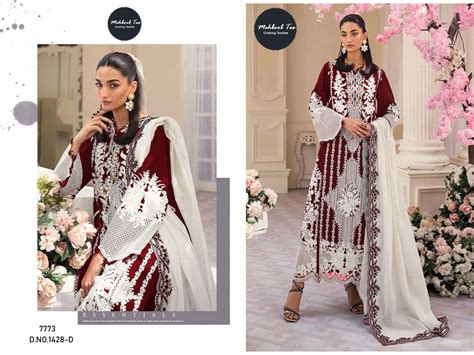 MEHBOOB TEX DESIGN NO - MT 1428 RAYON COTTON HEAVY EMBROIDERED PARTY ...
