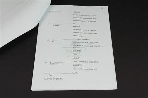 The Prop Gallery | Production used camera script - Pete