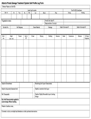 Sewage Soil Profile Log - Fill and Sign Printable Template Online