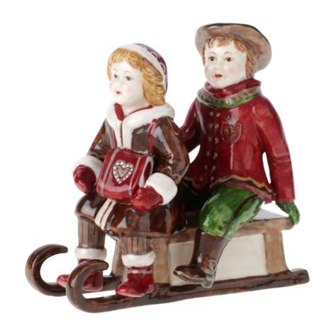 Villeroy & Boch Winter Joy Children Sledding Figurine : Amazon.in: Home ...