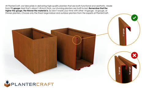 PLANTERCRAFT Corten Steel Planter, Long Rectangle Planter Box, 60 ...