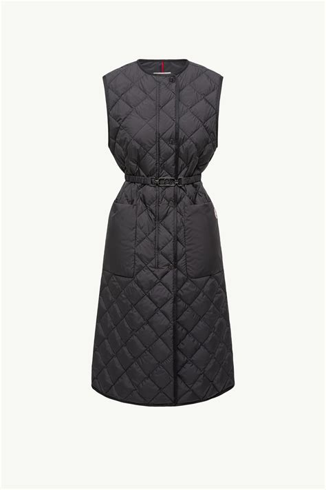 Black Butor Diamond-Quilted Long Down Vest - Vests for Women | Moncler US