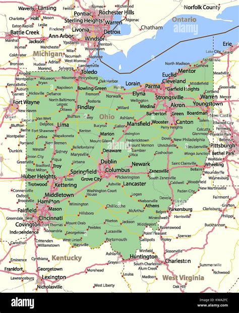Map Of Ohio Cities And Counties