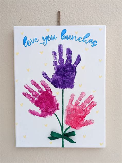 DIY Handprint Bouquet Mothers Day Craft Mothers Day Handprint Flower Bouquet Craft Kit Gift for ...