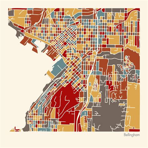 Bellingham city map instant download bellingham map art digital ...