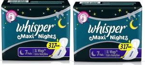 Whisper Maxi Night Sanitary Pads XL Wings 7+7 pc Pack Sanitary Pad ...