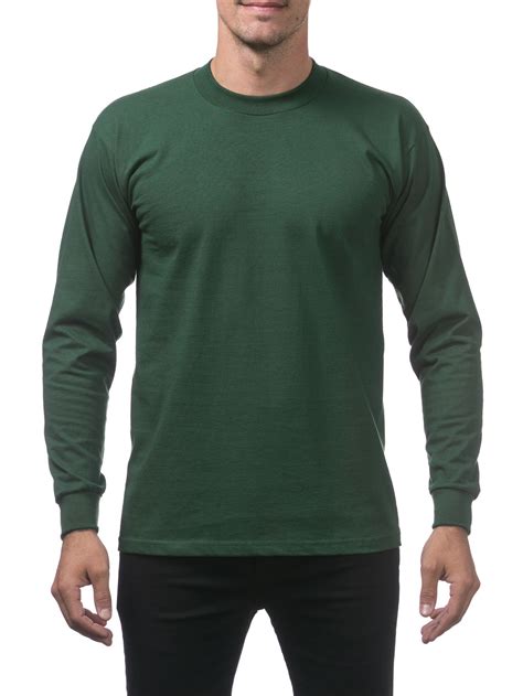 Pro Club Men's Heavyweight Cotton Long Sleeve Crew Neck T-Shirt ...