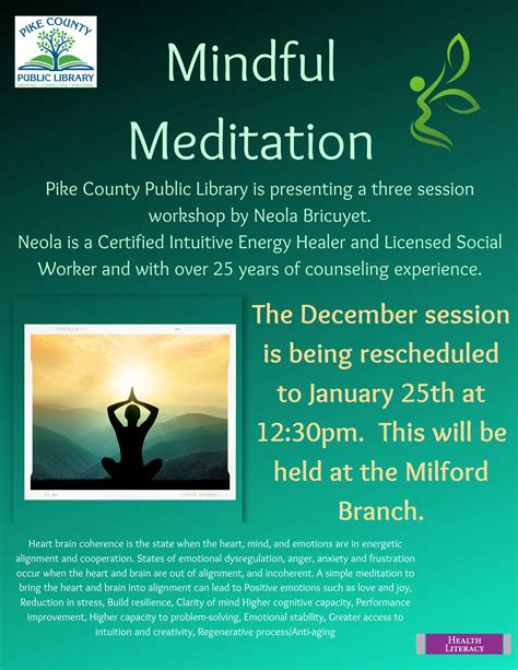 Mindful Meditation - Pike County Public Library
