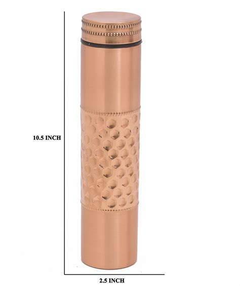 Middle Hammered Water Copper Bottle | Copper Bottle By Oggn Home