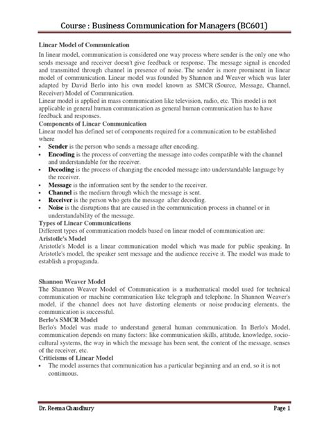 Linear Model of Communication | PDF | Public Speaking | Communication