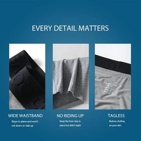 Buy BAMBOO COOL Men's Underwear Boxer Briefs Fly Built-in 3D Pouch ...