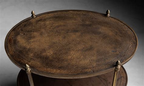 Brass & Leather Side Table :: Obsolete