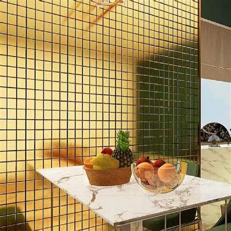 Buy COLOSWIN Glazed Gold Mosaic 2 x2 Large Chip Shiny Tile Bathroom ...