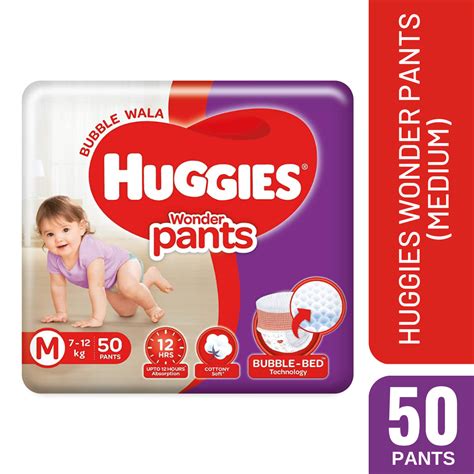 Huggies Diaper Pants with Bubble Bed Comfort Online,Medium, Pack of 50 ...