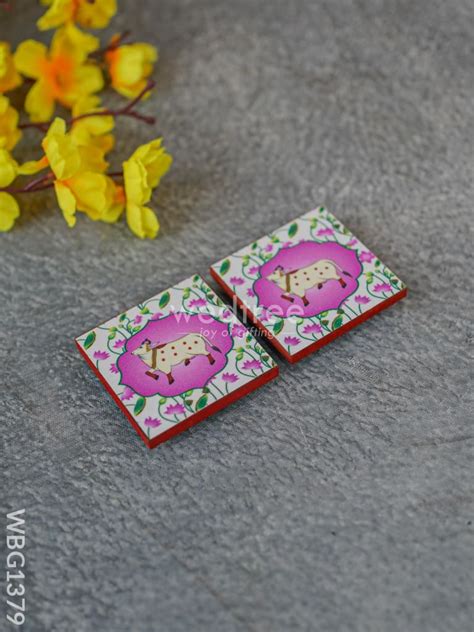 Laminated Manai - Pichwai Design - Set of 2 - WBG1379 – Wedtree