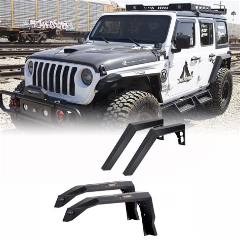 Wolfstorm Alloy Steel Fender Flares Fit For 2018 2023 Jeep | Desertcart ...