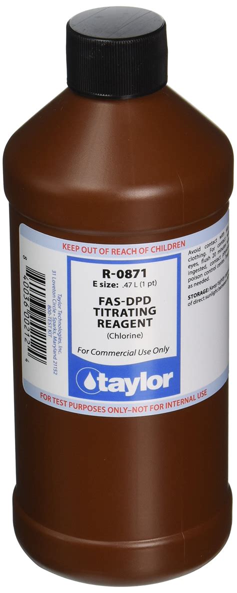 Buy TAYLOR TECHNOLOGIES INC R-0871-E FAS-DPD TITRATING 16 OZ Online at ...