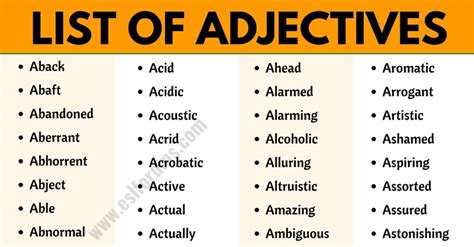 Image result for Adjectives as Modifiers Examples