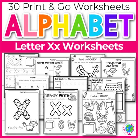 Alphabet Worksheets: Letter X - Life Over C's Club