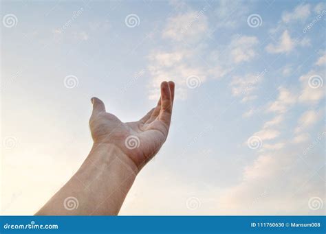 Adult Hand Reaching Out Towards the Sky Stock Photo - Image of reaching ...