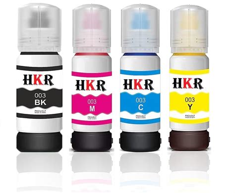 HKR Refill Dye Ink Set for 001 003 Ink Bottles Compatible with Multiple ...
