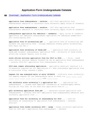 Fillable Online danone hol Application Form Undergraduate Calstate ...