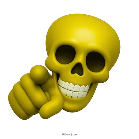 Skull Pointing Emoji PNG with Transparent Background » PNGemoji.com