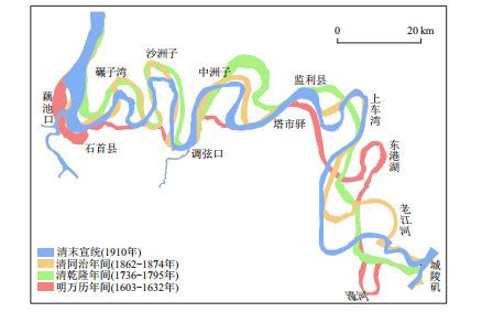 近400多年下荆江河段古河道演变过程及特征