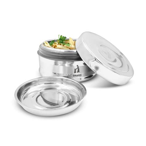 Dhara Stainless Steel Double Wall Insulated All Steel Medium Lunch ...