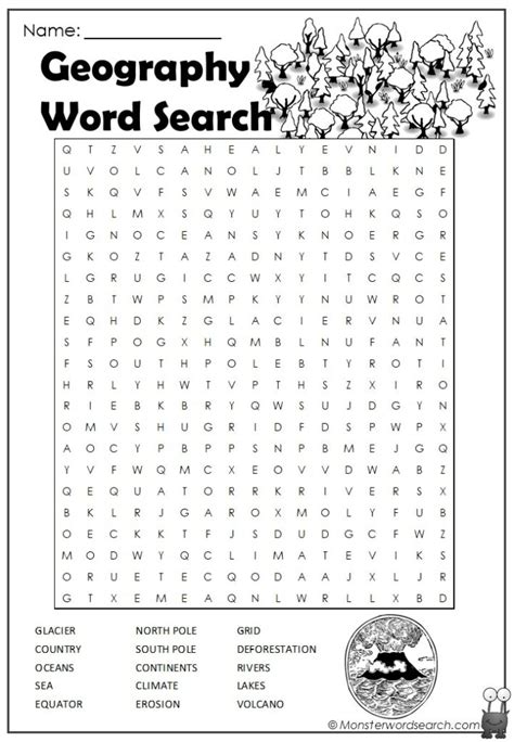 Image result for Geography Word Search Printable