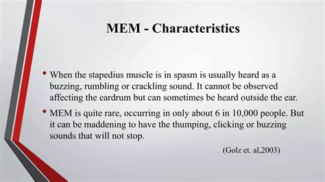 Middle Ear Myoclonus(MEM) | PPTX