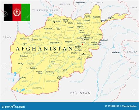 Afghanistan Map And Cities Vector Illustration | CartoonDealer.com #33933458