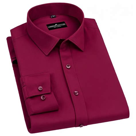 Maroon Solid Cotton Blend Shirt for Men | London Cotton